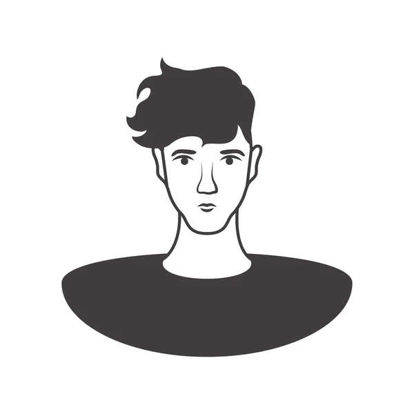 Perfil de hombre joven — Vector de stock