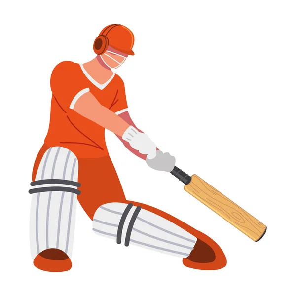 Man spelen cricket — Stockvector
