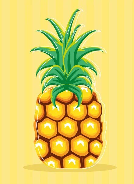 Tropical pineapple fruit — Stock Vector