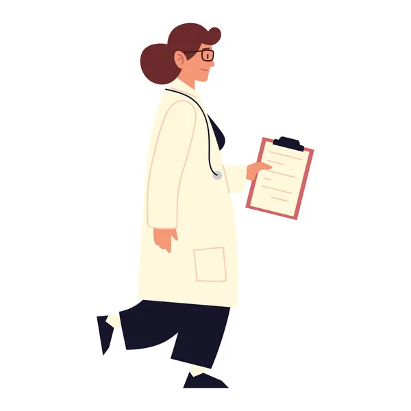 Doctor woman with clipboard — Stock Vector