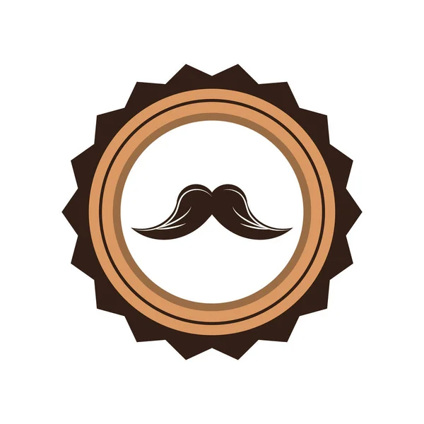 Conception de badge moustache — Image vectorielle