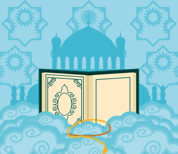 Templo islámico quran — Vector de stock