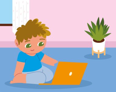 Bilgisayarlı çocuk.