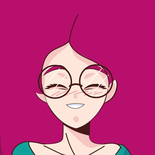 Frau mit rosa Haaren — Stockvektor