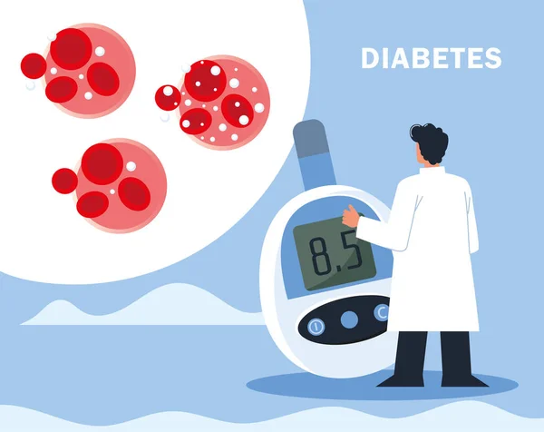 Médico medidor de diabetes — Archivo Imágenes Vectoriales