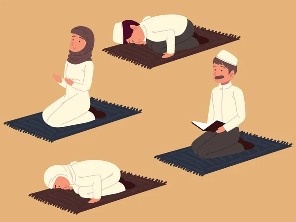 Árabes rezando —  Vetores de Stock