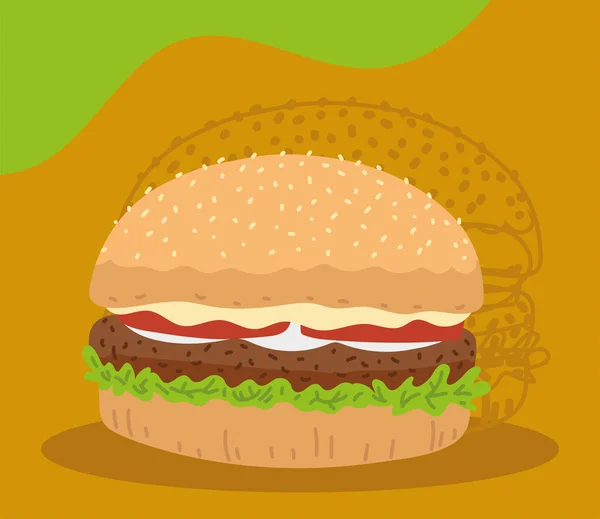 Hamburger fastfood — Stockvector