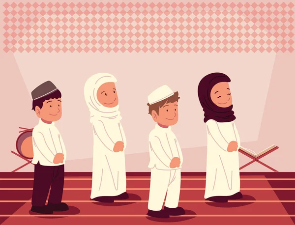 Świątynia muzułmańskich dzieci — Wektor stockowy