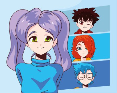 kadın ve erkek çizgi film