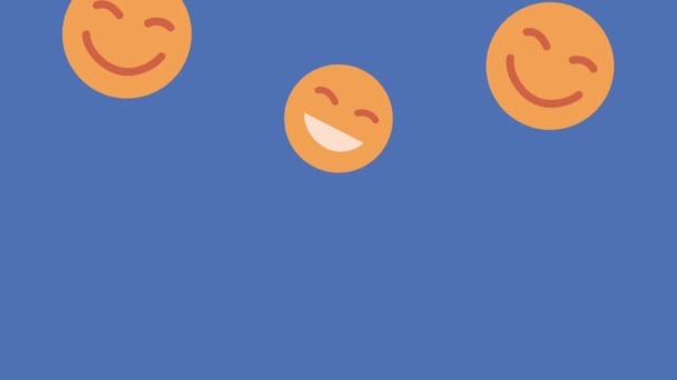 Emoticonos sonriendo rostros patrón de animación — Vídeos de Stock