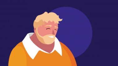 Sarışın, sakallı güçlü erkek karakteri.