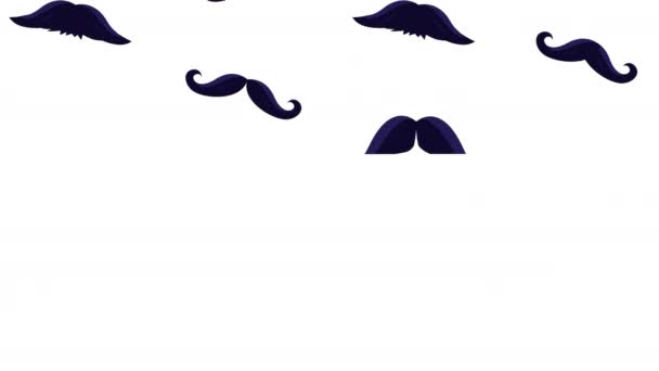 Glada fäder dag kort med mustascher mönster — Stockvideo
