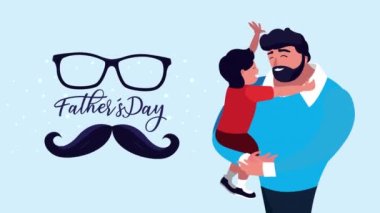 Babalar günün kutlu olsun. Baba, oğul ve bıyık kaldırıyor.