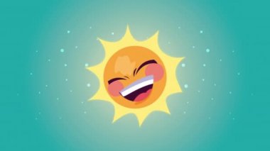 Komik güneş karakterli yaz zamanı animasyonu