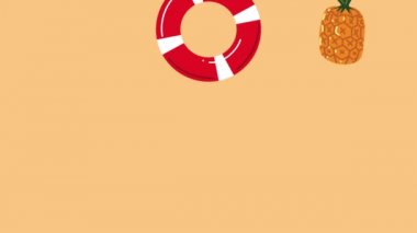 Aksesuar desenli yaz zamanı animasyonu