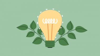 Ampul ve yapraklarla ekoloji animasyonu