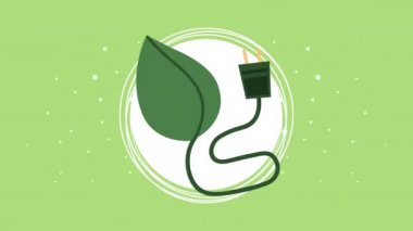 Yaprak ve enerji dolgusu ile ekoloji animasyonu