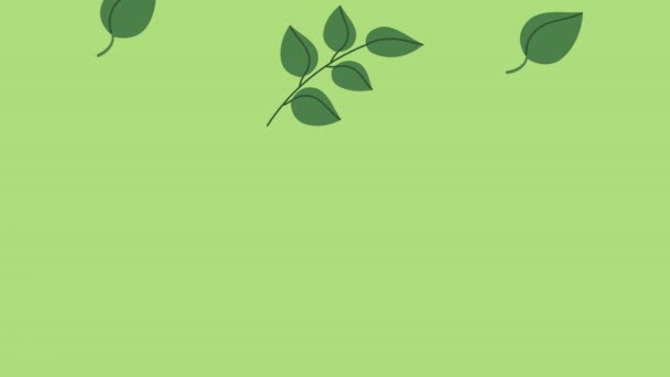Animação ecologia com padrão de folhas verdes — Vídeo de Stock