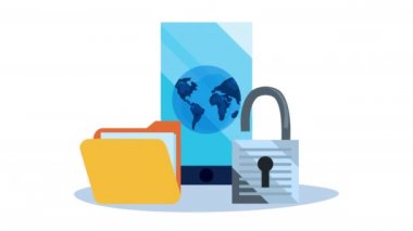 akıllı telefondaki dizin ve asma kilit ile güvenlik veri canlandırması