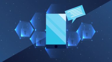 Sohbet baloncuklu akıllı telefon canlandırması