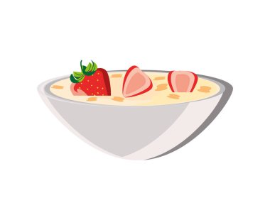 Kahvaltı gevreği ve meyve.