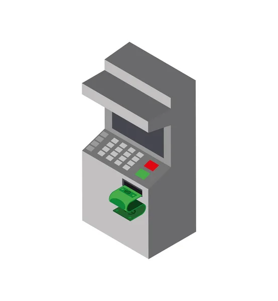 ATM ταμειακή μηχανή ισομετρική — Διανυσματικό Αρχείο