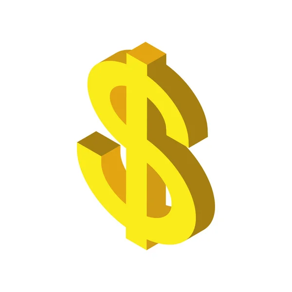 Dollarzeichen isometrisch — Stockvektor