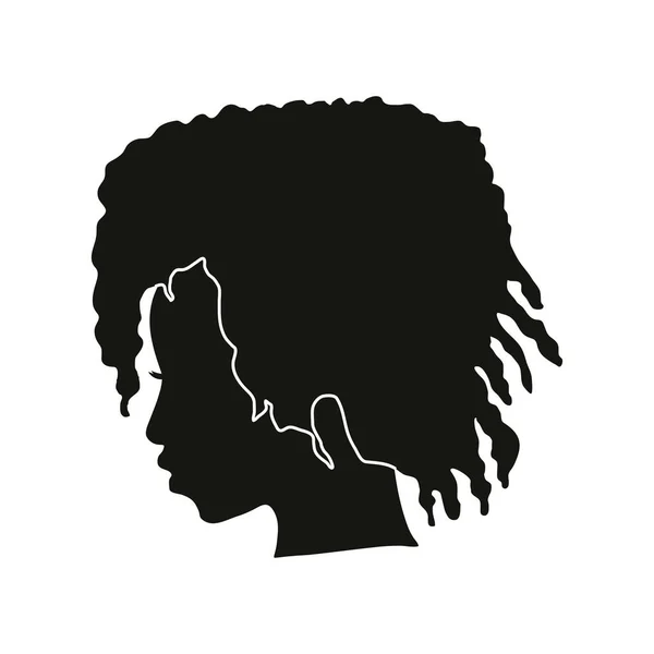 Silhouette femme noire — Image vectorielle