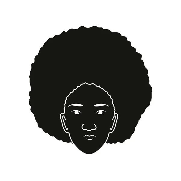 Silhouet afro vrouw — Stockvector