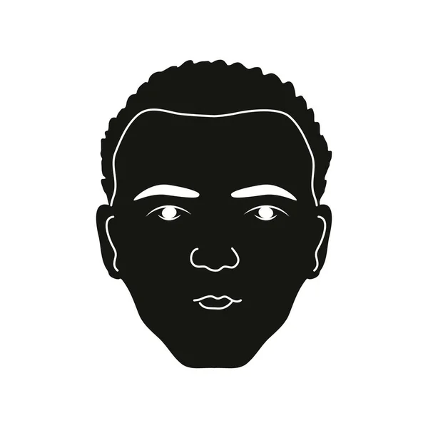 Silhouette eines Afro-Mannes — Stockvektor