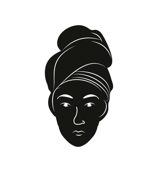 Černá žena hlava — Stockový vektor