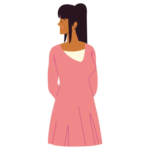 Femme en robe rose — Image vectorielle