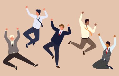 kendinden emin iş adamı grubu