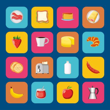 çizgi film kahvaltı seti