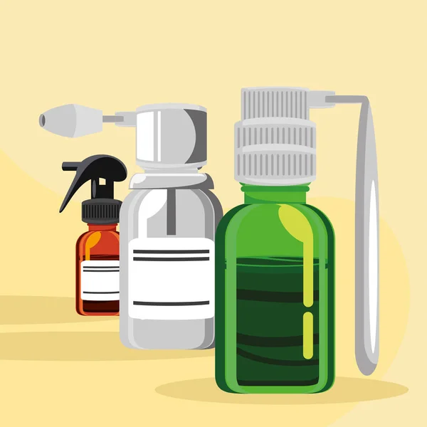 Ilaç spreyi şişeleri — Stok Vektör