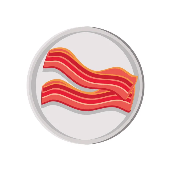 Gebakken bacon schotel — Stockvector