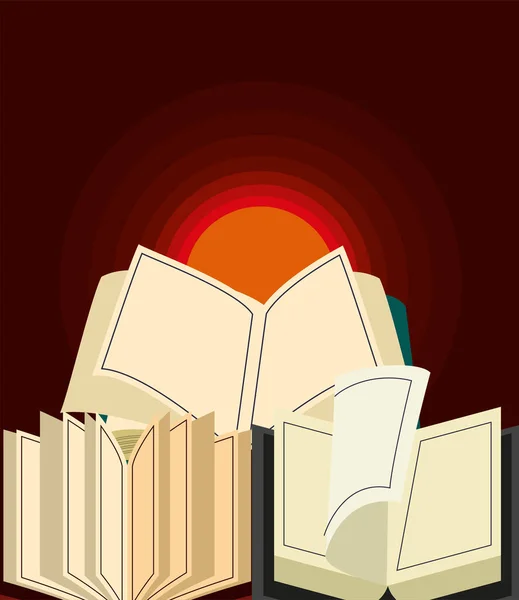 Livros abertos literatura —  Vetores de Stock