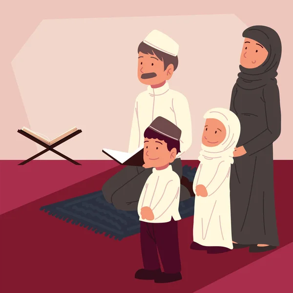 Muzułmańska rodzina razem — Wektor stockowy