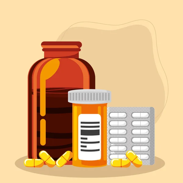 Píldoras medicinales — Vector de stock