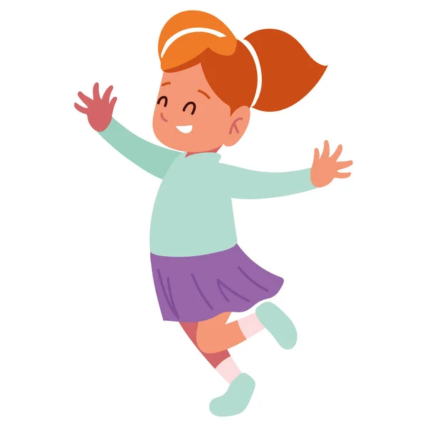 Chica de salto feliz — Archivo Imágenes Vectoriales