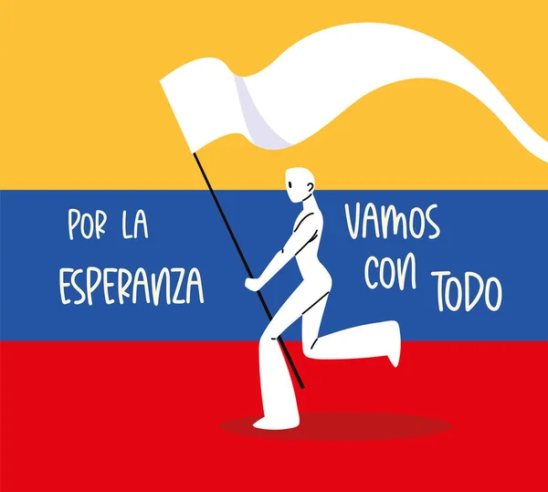 Colombia protestflagga — Stock vektor