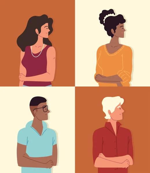 Conjunto de hombres mujeres — Vector de stock