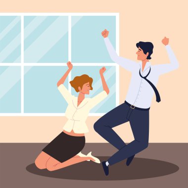 Mutlu iş kadını adam