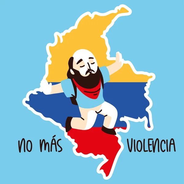 Kolombiya barış eylemcisi — Stok Vektör