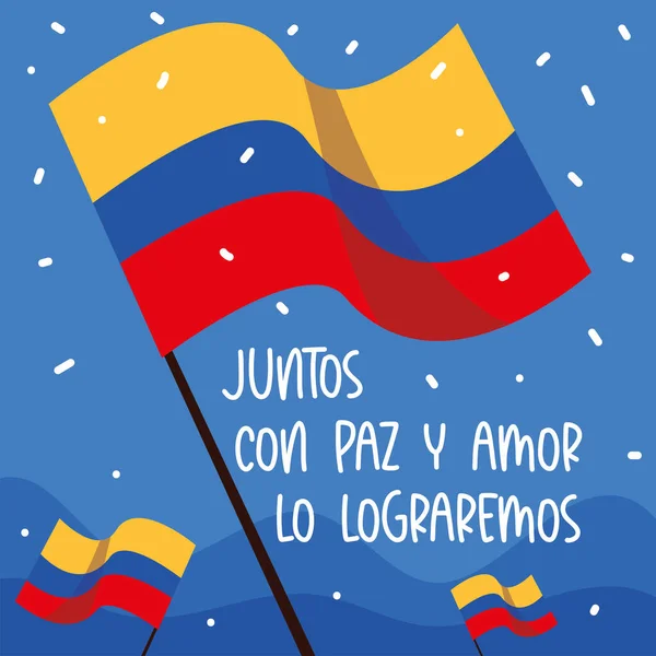 Demostración de paz colombia — Vector de stock