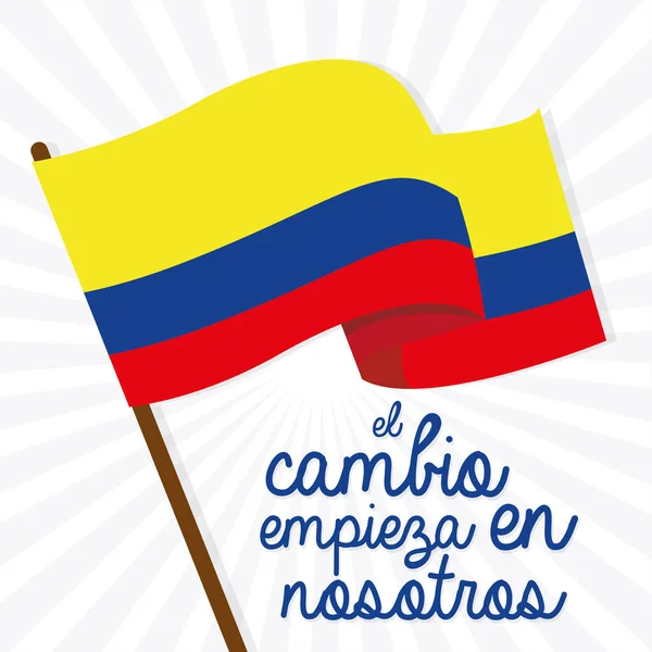 Kolombiya bayrak metni — Stok Vektör