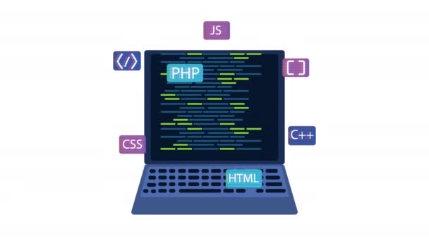 ノートパソコンプログラミング技術デバイス電子 — ストック動画