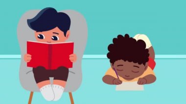 Küçük öğrenciler karakterlerini sergiliyor.