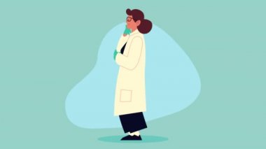 Kadın doktor ayakta komik karakter