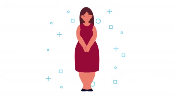 Femme malade patient personnage animation — Video